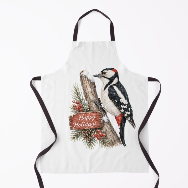 Item preview, Christmas Woodpecker Bird with Holly and Festive Wishes designed and sold by JessArty ⭐⭐⭐⭐⭐.