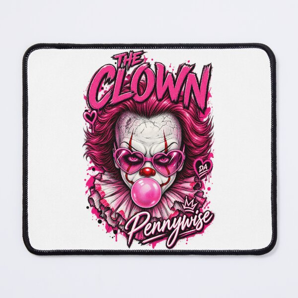 Artikelvorschau, Pennywise der Clown, pinke Herz-Sonnenbrille, Kaugummi-Kunst entworfen und verkauft von DesignArtist.ia.