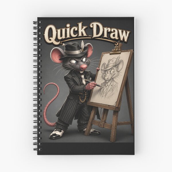 Item preview, Quick Draw Rat Cartoon | Funny Gangster Artist Rat | Vintage Mobster Animal Illustration designed and sold by AnimalMarvels.