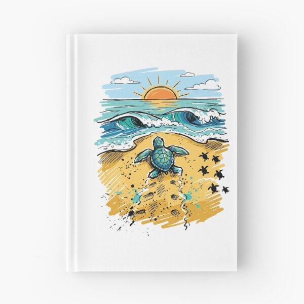 Item preview, Baby Sea Turtle Beach Morning Ocean Art Print designed and sold by Merch by Das Design Studio.