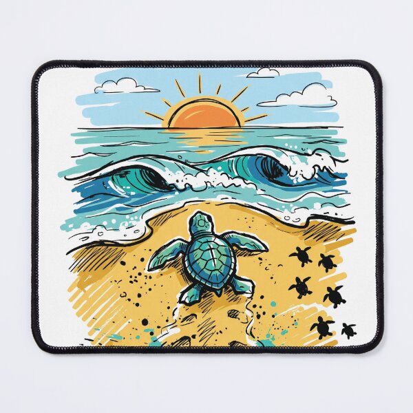 Item preview, Baby Sea Turtle Beach Morning Ocean Art Print designed and sold by Merch by Das Design Studio.