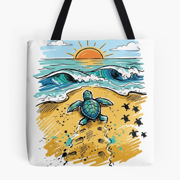 Item preview, Baby Sea Turtle Beach Morning Ocean Art Print designed and sold by Merch by Das Design Studio.