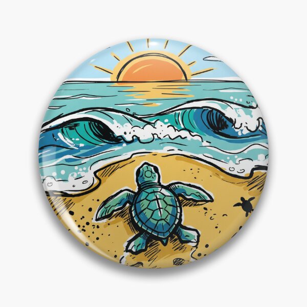 Item preview, Baby Sea Turtle Beach Morning Ocean Art Print designed and sold by Merch by Das Design Studio.