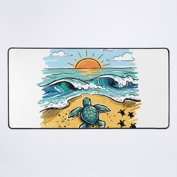 Item preview, Baby Sea Turtle Beach Morning Ocean Art Print designed and sold by Merch by Das Design Studio.