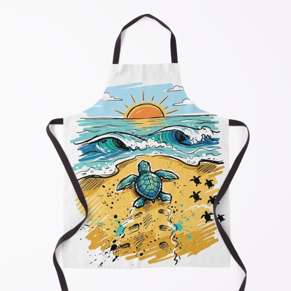 Item preview, Baby Sea Turtle Beach Morning Ocean Art Print designed and sold by Merch by Das Design Studio.