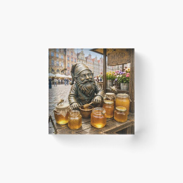 Item preview, Gnome Selling Honey Art Print – Honey Lover Gift, Poland Travel Decor designed and sold by Purrfecta.