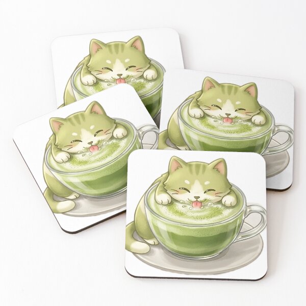 Item preview, Cute Cat in Matcha cup designed and sold by HNYLM.