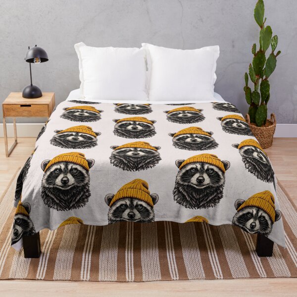 Item preview, Winter Raccoon Wearing Beanie Cute Animal Art designed and sold by erozzz.
