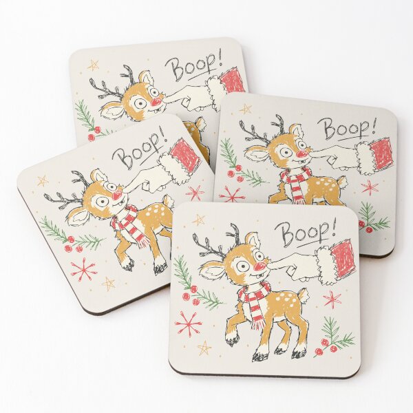 Item preview, Funny Christmas Reindeer Nose Poke designed and sold by Studio Bootleg.