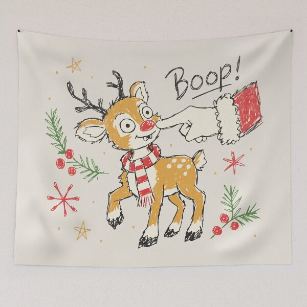 Item preview, Funny Christmas Reindeer Nose Poke designed and sold by Studio Bootleg.