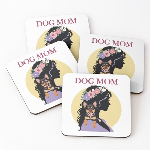 Item preview, Dog Mom carrying dog on shoulder with head flower arch designed and sold by Afnan Store.