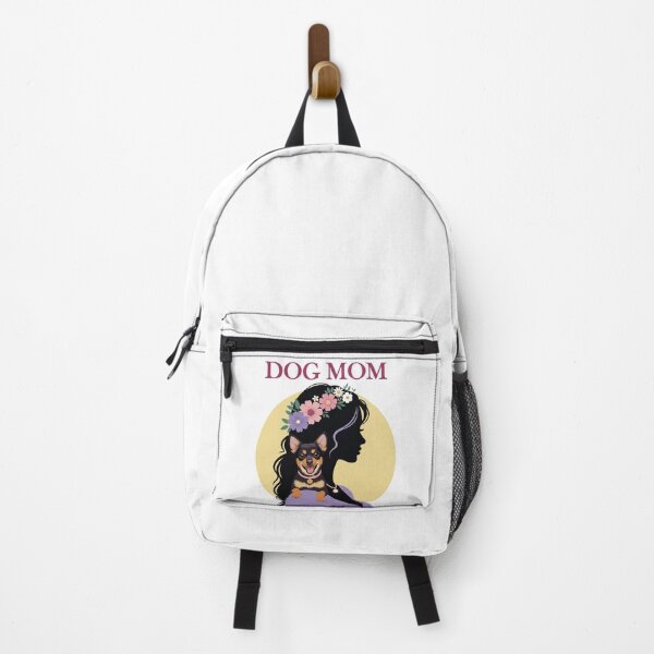 Item preview, Dog Mom carrying dog on shoulder with head flower arch designed and sold by SABEHAT.