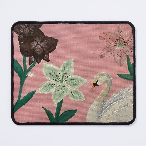 Item preview, Elegant Swan with Lilies and Orchids Acrylic Painting designed and sold by DaniaFineArt.