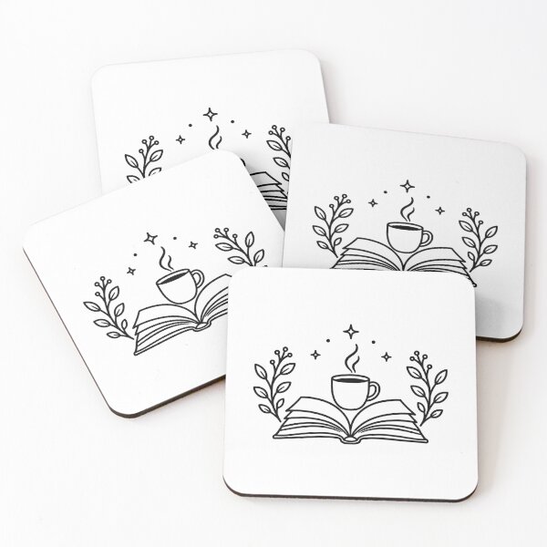 Item preview, Books and Coffee Minimalist Line Art designed and sold by AleksaDesignMTL.