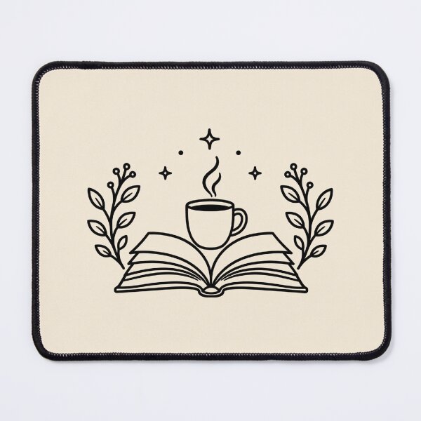 Item preview, Books and Coffee Minimalist Line Art designed and sold by AleksaDesignMTL.