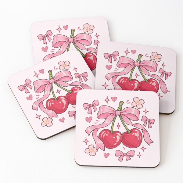 Item preview, Cute Cherry Bow Coquette Aesthetic Pink Cherries designed and sold by LunaVales.
