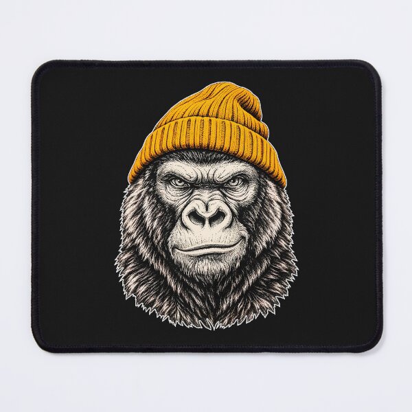 Item preview, Winter Gorilla Wearing Beanie Cute Animal Art designed and sold by erozzz.