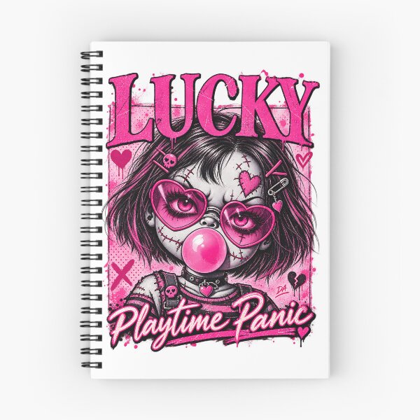 Item preview, Lucky Playtime Panic Creepy Doll Pink Heart Sunglasses Art designed and sold by DesignArtist.ia.