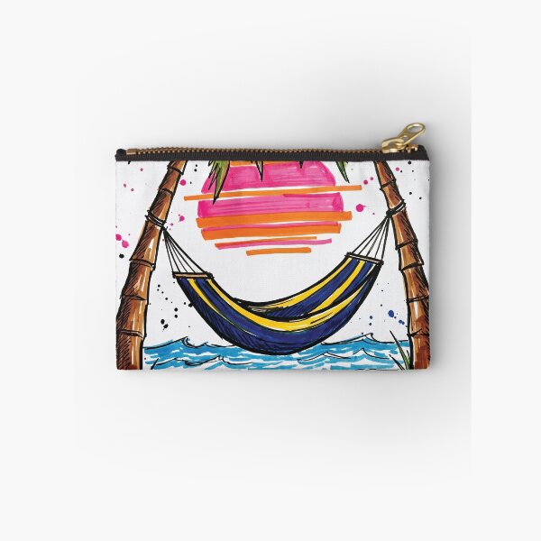 Item preview, Hammock Palm Trees Framed Sunset Beach Art designed and sold by Merch by Das Design Studio.