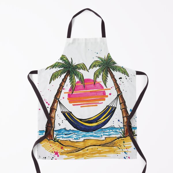Item preview, Hammock Palm Trees Framed Sunset Beach Art designed and sold by Merch by Das Design Studio.