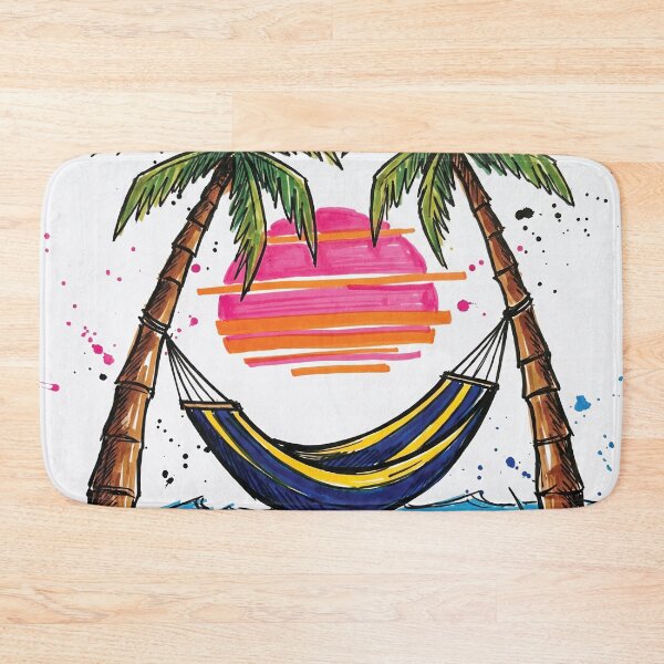 Item preview, Hammock Palm Trees Framed Sunset Beach Art designed and sold by Merch by Das Design Studio.