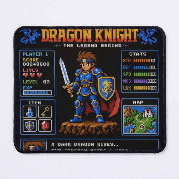 Item preview, Dragon Knight - Retro Pixel Art RPG Fantasy Warrior designed and sold by RetroWaveDesign.