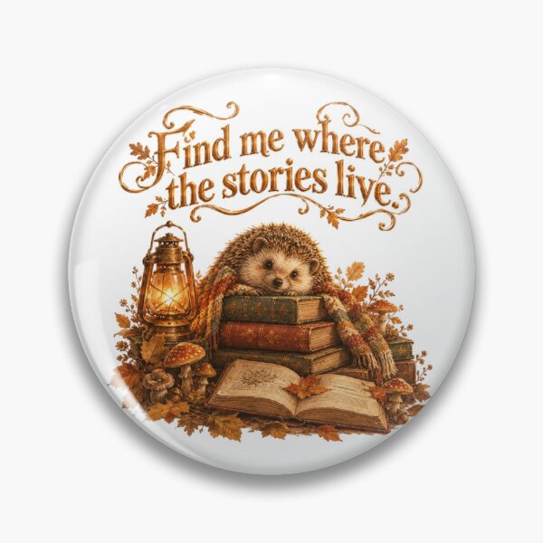 Item preview, Find Me Where The Stories Live Vintage Hedgehog Autumn Reading designed and sold by AQUILAKREO.