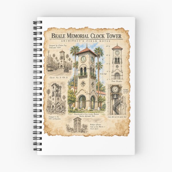 Item preview, Beale Memorial Clock Tower – Architect’s Field Notes designed and sold by Russell Thorne.