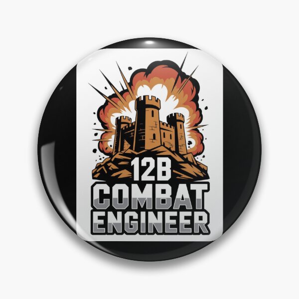 Item preview, 12B Combat Engineer — Exploding Castle Emblem on Rocky Base U.S. Army MOS Military Engineering Graphic designed and sold by GFamilyC.
