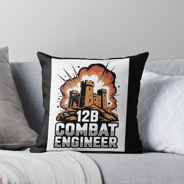 Item preview, 12B Combat Engineer — Exploding Castle Emblem on Rocky Base U.S. Army MOS Military Engineering Graphic designed and sold by GFamilyC.