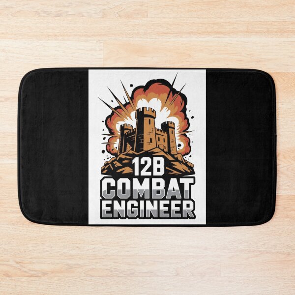 Item preview, 12B Combat Engineer — Exploding Castle Emblem on Rocky Base U.S. Army MOS Military Engineering Graphic designed and sold by GFamilyC.