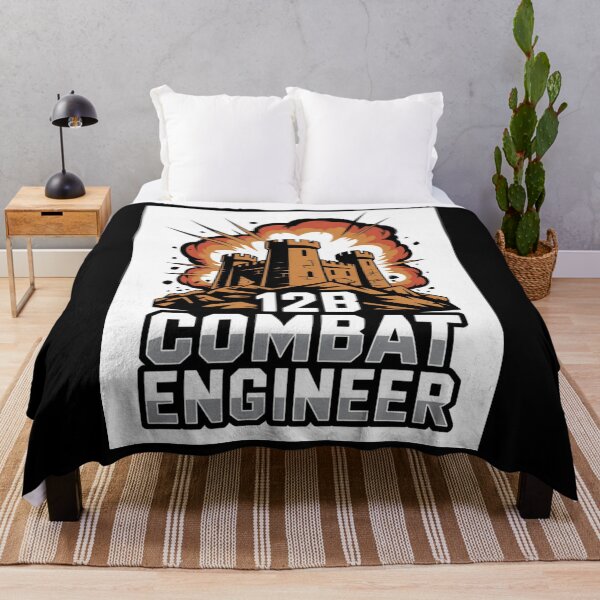 Item preview, 12B Combat Engineer — Exploding Castle Emblem on Rocky Base U.S. Army MOS Military Engineering Graphic designed and sold by GFamilyC.