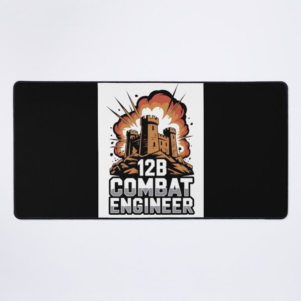 Item preview, 12B Combat Engineer — Exploding Castle Emblem on Rocky Base U.S. Army MOS Military Engineering Graphic designed and sold by GFamilyC.