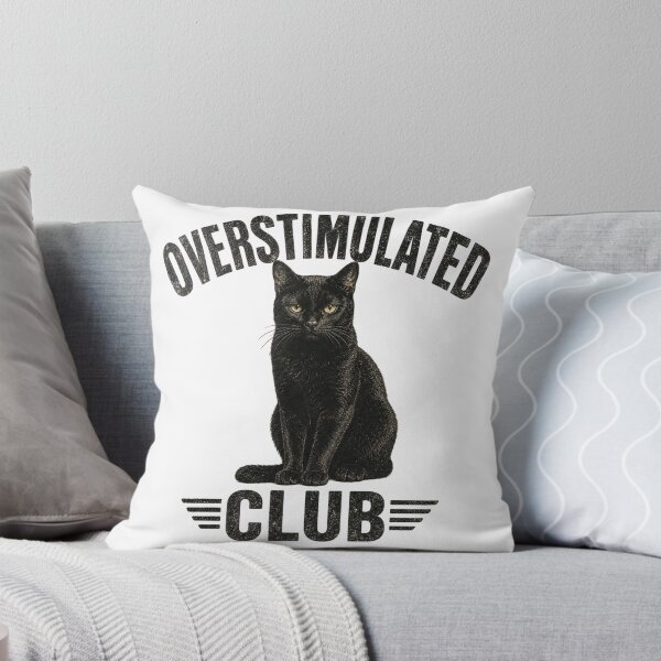 Item preview, Overstimulated Club Black Cat | Funny Overstimulated Cat Design For Introvert designed and sold by StyxIND.