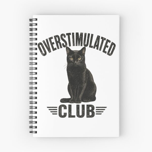Item preview, Overstimulated Club Black Cat | Funny Overstimulated Cat Design For Introvert designed and sold by StyxIND.