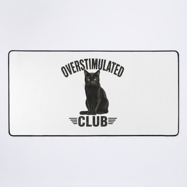 Item preview, Overstimulated Club Black Cat | Funny Overstimulated Cat Design For Introvert designed and sold by StyxIND.