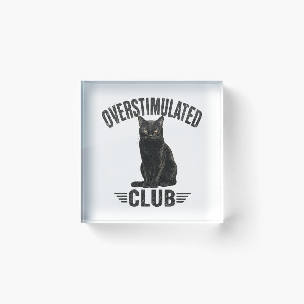 Item preview, Overstimulated Club Black Cat | Funny Overstimulated Cat Design For Introvert designed and sold by StyxIND.