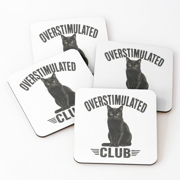 Item preview, Overstimulated Club Black Cat | Funny Overstimulated Cat Design For Introvert designed and sold by StyxIND.