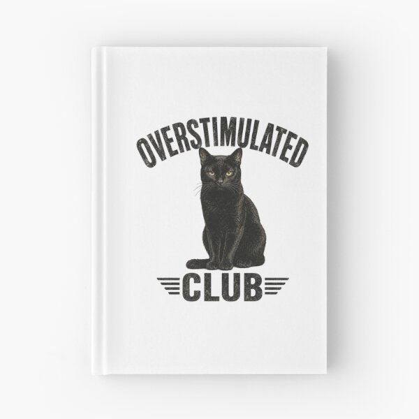 Item preview, Overstimulated Club Black Cat | Funny Overstimulated Cat Design For Introvert designed and sold by StyxIND.