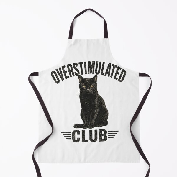 Item preview, Overstimulated Club Black Cat | Funny Overstimulated Cat Design For Introvert designed and sold by StyxIND.