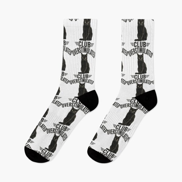 Item preview, Overstimulated Club Black Cat | Funny Overstimulated Cat Design For Introvert designed and sold by StyxIND.