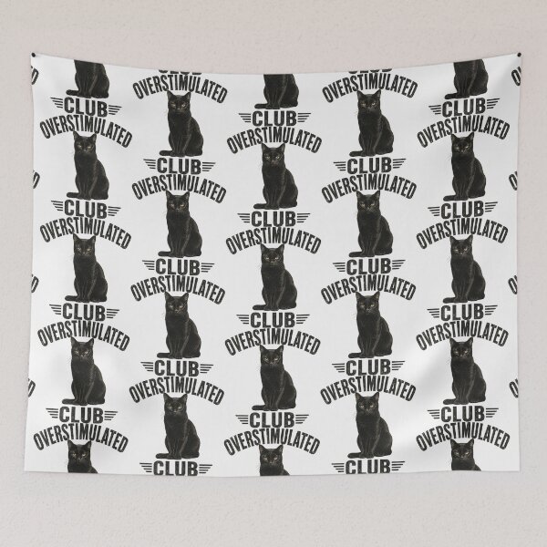 Item preview, Overstimulated Club Black Cat | Funny Overstimulated Cat Design For Introvert designed and sold by StyxIND.