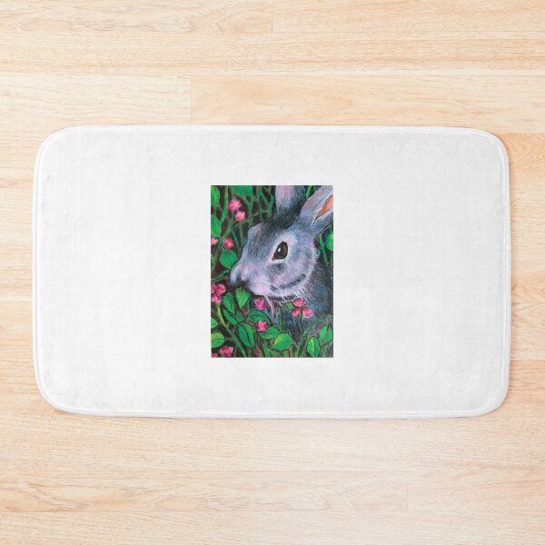 Artikelvorschau, Niedliches Häschen isst rosa Blumen, Tierkunst entworfen und verkauft von JoyfulWhimsy.