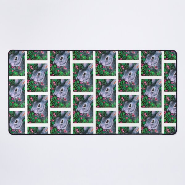 Item preview, Cute BUNNY Eating Pink Flowers, Animal Art designed and sold by JoyfulWhimsy.
