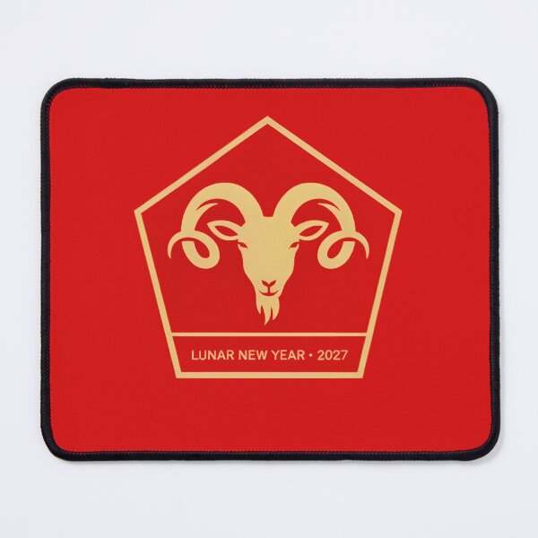 Item preview, Year of the Goat Lunar New Year 2027 Gold Ram Emblem Vector designed and sold by Shutter-Dragon.
