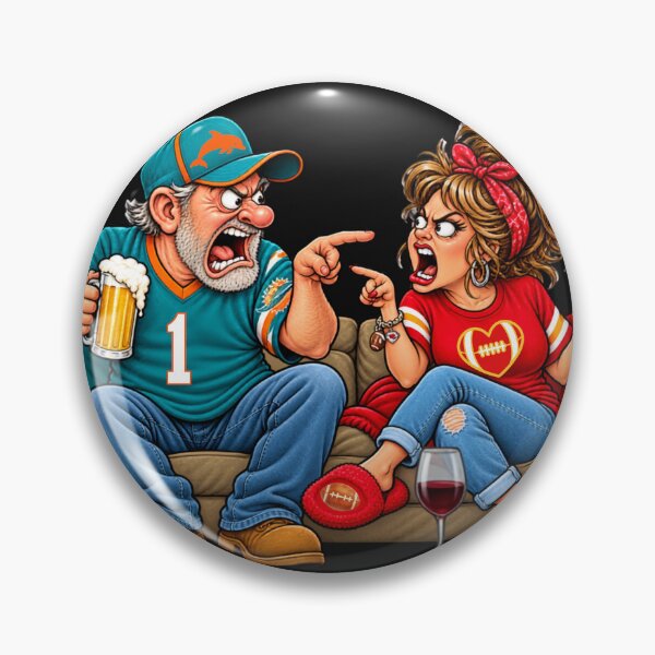 Item preview, Football Fans Couch Divided Miami Dolphins & Kansas City Chiefs designed and sold by Bubba's Boutique.