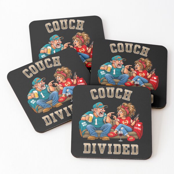 Item preview, Football Fans Couch Divided Miami Dolphins & Kansas City Chiefs designed and sold by Bubba's Boutique.