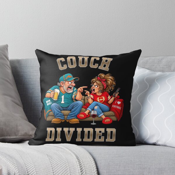 Item preview, Football Fans Couch Divided Miami Dolphins & Kansas City Chiefs designed and sold by Bubba's Boutique.