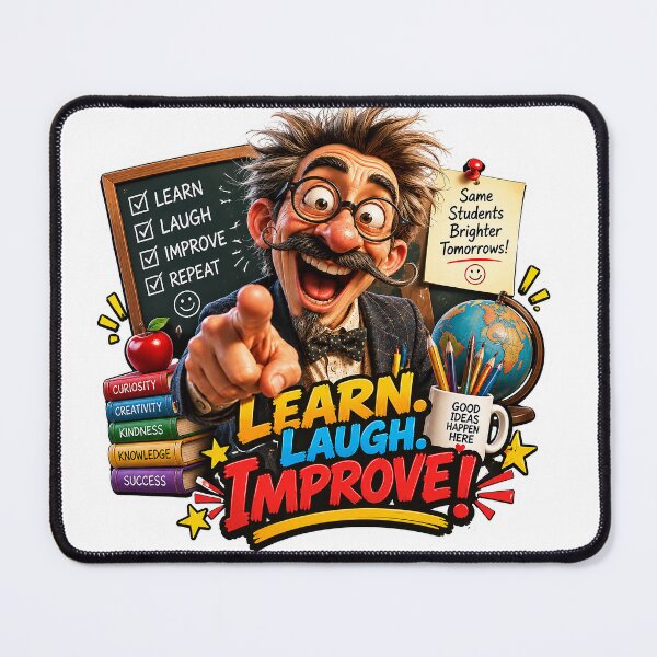 Item preview, Mr. Wiseguy Learn Laugh Improve Funny Teacher Sticker designed and sold by M. Mamdouh Artworks.