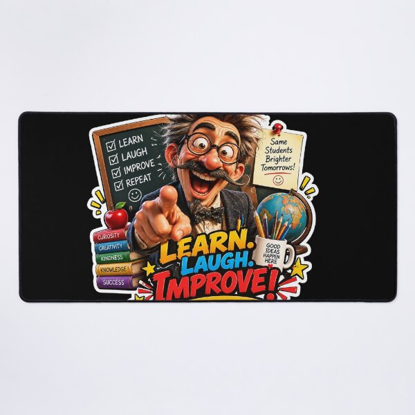 Item preview, Mr. Wiseguy Learn Laugh Improve Funny Teacher Sticker designed and sold by M. Mamdouh Artworks.